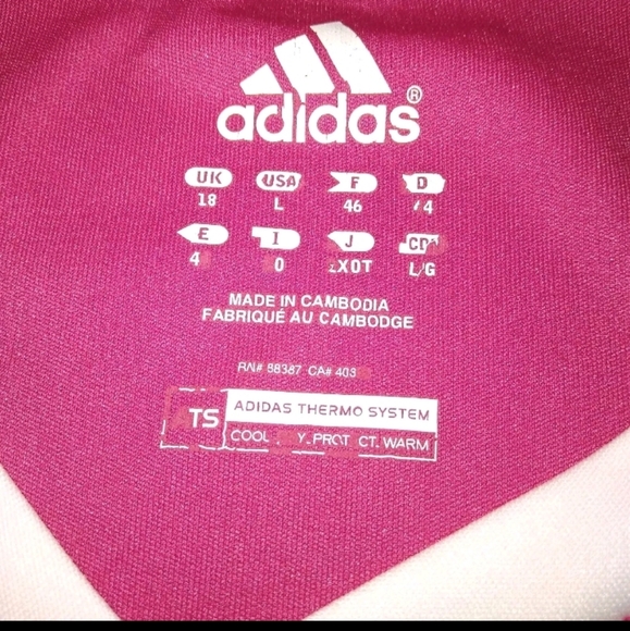 Womens Vintage Adidas Red Vneck Athletic Top Large - Picture 4 of 5